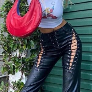 I.AM.GIA Xenia Black Lace-Up Women's Pants